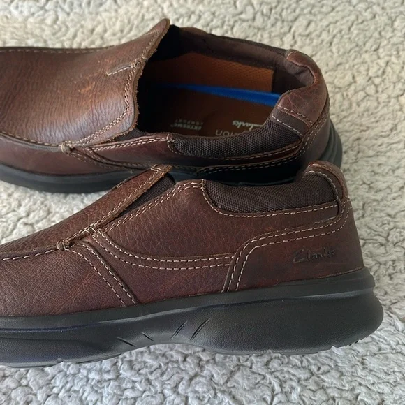 Clarks Collection Men's 9.5 Bradley Free Slip On Comfort Loafers Brown Leather - Picture 10 of 14